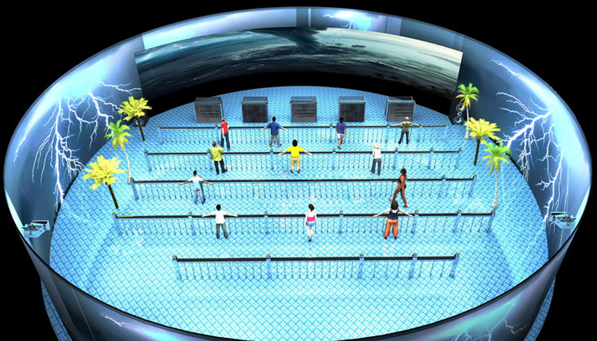 哈巴河模拟体验120~360度环幕3D立体展示系统