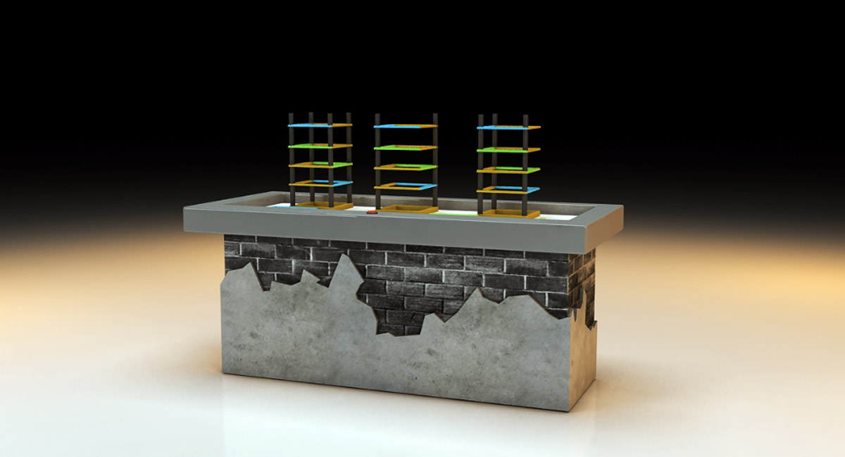 莱山模拟体验搭建房屋抗震结构