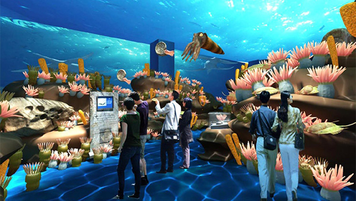 模拟体验海底探秘互动感应投影